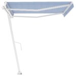 vidaXL Auvent automatique sur pied 400x300 cm Bleu et blanc