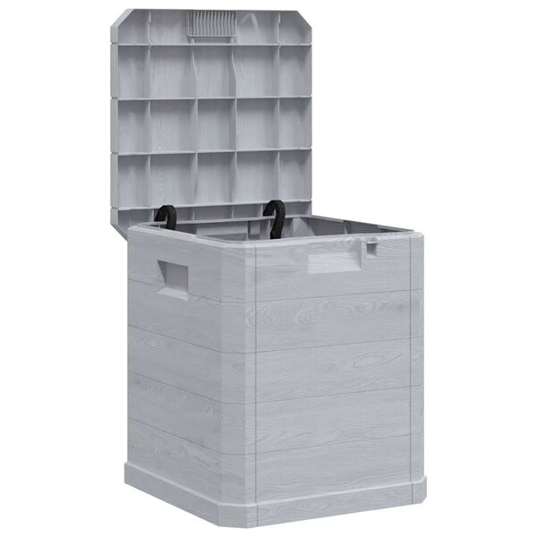 vidaXL Boîte de rangement de jardin 90 L Gris clair