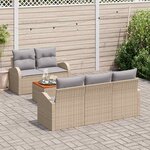 vidaXL Ensemble de canapé de jardin 6 Pièces beige et gris clair
