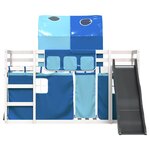 vidaXL Lit superposé sans matelas avec toboggan et rideaux 80x200 cm