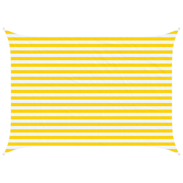 vidaXL Voile d'ombre Jaune et blanc 2 5 x 3 5 m 100   polyester Oxford