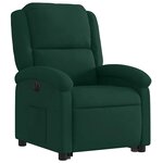 vidaXL Fauteuil inclinable électrique vert foncé velours