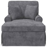 vidaXL Chaise lounge avec jupe Gris foncé 157 x 91 x 91 cm ARES
