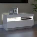vidaXL Meuble TV avec lumières LED blanc brillant 80x35x40 cm