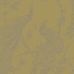 Dutch wallcoverings papier peint paon jaune et argenté