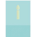 Carte D'anniversaire Festive - Bleu Turquoise - Bougie En Or - A Message - 11 5 X 17 Cm - Draeger paris