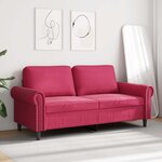 vidaXL Canapé à 2 places Rouge bordeaux 140 cm Velours