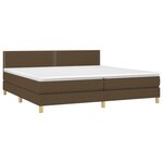 vidaXL Sommier à lattes de lit matelas et LED Marron foncé 200x200 cm