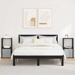 vidaXL Table de chevet avec tiroir 2 Pièces Chêne noir 35 x 32 x 68 5 cm