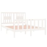 vidaXL Cadre de lit Blanc Bois massif 140x190 cm