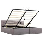vidaXL Cadre de lit à stockage hydraulique Taupe Tissu 160x200 cm