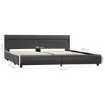 vidaXL Cadre de lit avec LED Anthracite Similicuir 180x200 cm
