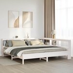 vidaXL Lit bibliothèque sans matelas blanc 200x200 cm bois pin massif