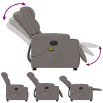 vidaXL Fauteuil de massage inclinable électrique Taupe Tissu