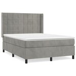 vidaXL Sommier à lattes de lit et matelas Gris clair 140x200cm Velours