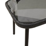 vidaXL Table basse Noir 90 x 45 x 43 cm Rattan en Poly  verre