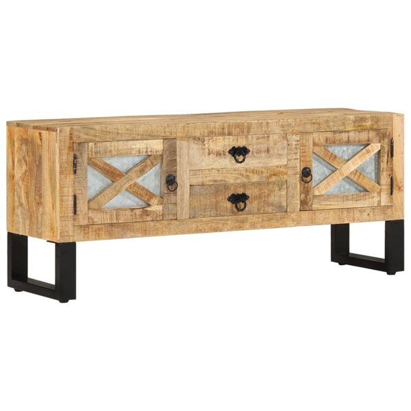 vidaXL Meuble TV 110x30x45 cm Bois de manguier brut