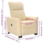 Vidaxl fauteuil inclinable crème tissu