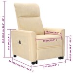 vidaXL Fauteuil Crème Tissu