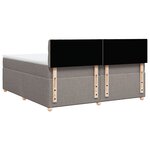 vidaXL Sommier à lattes de lit avec matelas Taupe 200x200 cm Tissu