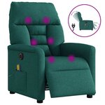 vidaXL Fauteuil de massage inclinable électrique Vert foncé Tissu