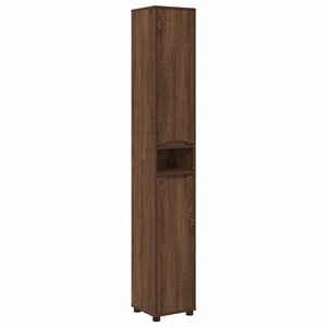 vidaXL Cabinet de salle de bain Chêne brun 30 5 x 30 x 195 cm