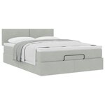 vidaXL Cadre de lit ottoman et matelas gris clair 140x190 velours