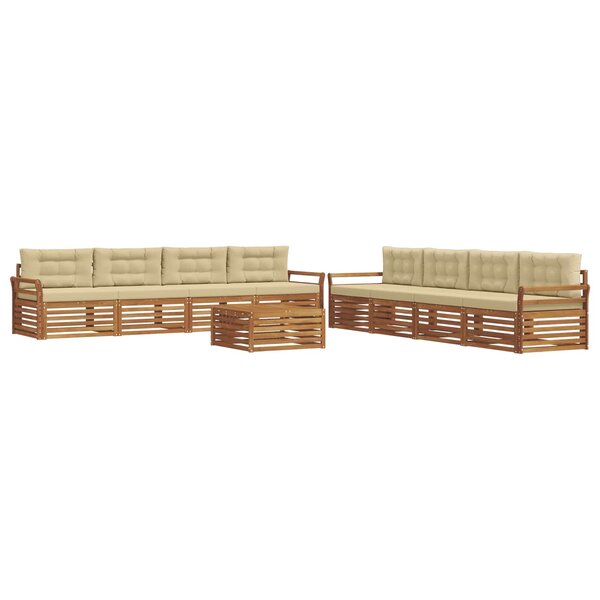 vidaXL Ensemble de canapés d'extérieur 9 Pièces Naturel et Beige
