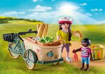 71306 Cycliste avec vélo et remorque avant