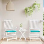 vidaXL Coussins de chaise de jardin lot de 2 turquoise 50x50x4cm tissu