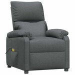 vidaXL Fauteuil de massage Gris foncé Tissu