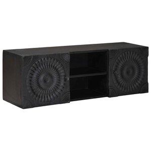 vidaXL Meuble TV avec étagère avec stockage Noir 105 x 30 x 35 cm