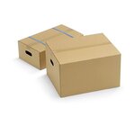 Caisse carton à poignées et montage rapide double cannelure 59x39x38 cm (lot de 10)