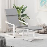 vidaXL Chaise de relaxation avec repose-pied Gris clair Tissu