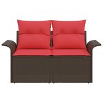 vidaXL Canapé de jardin avec coussin 141 x 62 x 69 cm polyrotin