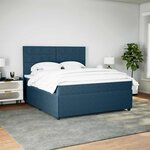 vidaXL Sommier à lattes de lit et matelas Bleu foncé 180x200cm Velours