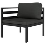 vidaXL Salon de jardin 3 Pièces avec coussins Aluminium Anthracite