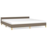 vidaXL Cadre de lit avec tête de lit Taupe 200x200 cm Tissu