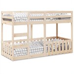 vidaXL Lit superposé 75x190 cm Bois de pin massif