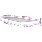 vidaXL Cadre de lit sans matelas noir 75x190 cm bois de pin massif