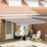 vidaXL Auvent Rétractable Gris clair 400x300 cm