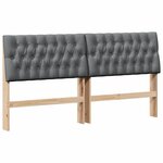 vidaXL Tête de lit capitonnée Gris foncé 180 cm Pin massif