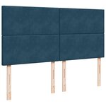 vidaXL Sommier à lattes de lit et matelas Bleu 200x200 cm velours