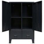 vidaXL Garde-robe métal de style industriel 67x35x107 cm noir