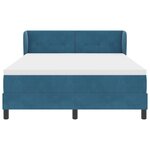 Lit Box Spring vidaXL avec Matelas Bleu Foncé 140x190 cm Velours