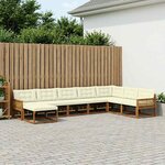 vidaXL Ensemble de canapés d'extérieur 8 Pièces Naturel et Crème