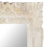 vidaXL Miroir Blanc 80x50 cm Bois de manguier massif