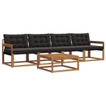 vidaXL Ensemble de canapés d'extérieur 5 pc Naturel et Noir
