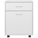 vidaXL Armoire à roulettes Blanc 45x38x54 cm Bois d’ingénierie