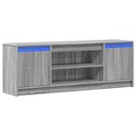 vidaXL Meuble TV avec LED sonoma gris 139 5x34x50 cm bois d'ingénierie